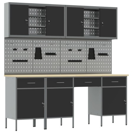 Conjunto de banco de trabajo de 10 piezas de en acero negro de , Mesas de trabajo - Ref: Foro24-3321472, Precio: 669,70 €, De...