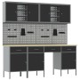 Conjunto de banco de trabajo de 10 piezas de en acero negro de , Mesas de trabajo - Ref: Foro24-3321472, Precio: 669,70 €, De...
