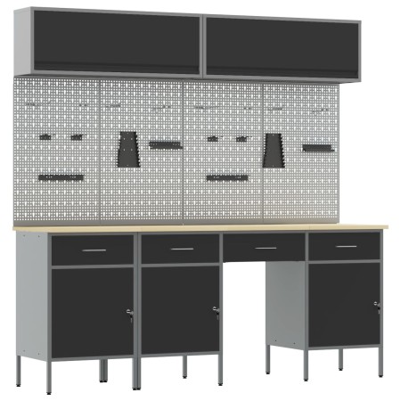 Juego de Banco de Trabajo de 10 Piezas, Acero Negro de , Mesas de trabajo - Ref: Foro24-3321474, Precio: 703,11 €, Descuento: %