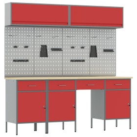 Set de Banco de Trabajo de 10 Piezas Acero Rojo de , Mesas de trabajo - Ref: Foro24-3321475, Precio: 640,63 €, Descuento: -5%%