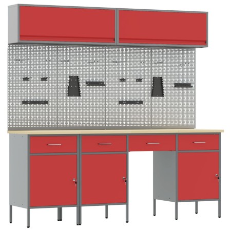 Set de Banco de Trabajo de 10 Piezas Acero Rojo de , Mesas de trabajo - Ref: Foro24-3321475, Precio: 640,63 €, Descuento: -5%%