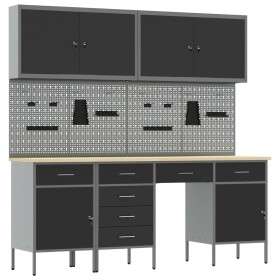Conjunto de Banco de Trabajo de 10 Piezas de de Acero Negro de , Mesas de trabajo - Ref: Foro24-3321476, Precio: 750,97 €, De...