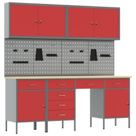Set de banco de trabajo de 10 piezas Rojo Acero de , Mesas de trabajo - Ref: Foro24-3321477, Precio: 735,90 €, Descuento: %