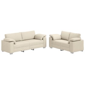 Sofá de 2 piezas con cojines de Lino de de , Sofás - Ref: Foro24-3324689, Precio: 542,73 €, Descuento: -5%%