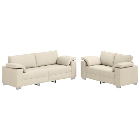 Sofá de 2 piezas con cojines de Lino de de , Sofás - Ref: Foro24-3324689, Precio: 542,73 €, Descuento: -5%%