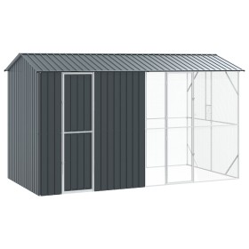 Aviario para Pájaros con Extensión Antracita 210x442x247 cm Acero de , Pies y jaulas para pájaros - Ref: Foro24-3325153, Prec...
