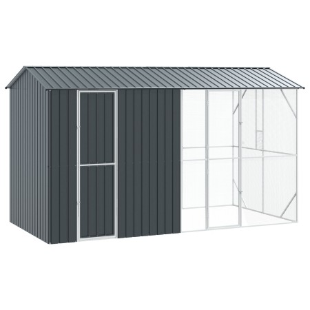 Aviario para Pájaros con Extensión Antracita 210x442x247 cm Acero de , Pies y jaulas para pájaros - Ref: Foro24-3325153, Prec...