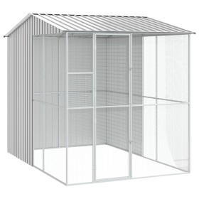 Aviario para aves Gris 215x310x247 cm Acero de , Pies y jaulas para pájaros - Ref: Foro24-3325177, Precio: 623,37 €, Descuent...