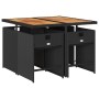 Set de muebles jardín 5 pzas con cojines ratán sintético negro en Conjuntos de jardín | Comprar online en Foru.es