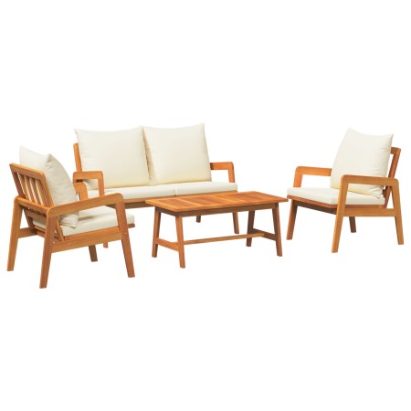 Conjunto de Bistro de 4 Piezas con Cojines de Madera Sólida de Acacia de , Sofás de exterior - Ref: Foro24-3328605, Precio: 3...