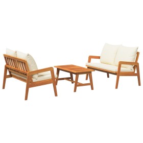 Conjunto de Bistro de 3 Piezas con Cojines de Madera Sólida de Acacia de , Sofás de exterior - Ref: Foro24-3328607, Precio: 3...