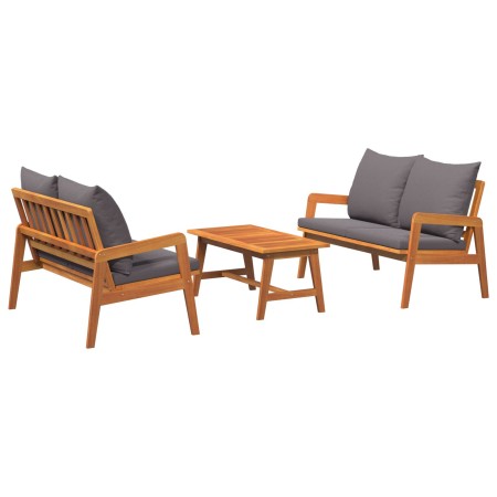 Set de Bistro de 3 Piezas con Cojines de Madera Maciza de Acacia de , Sofás de exterior - Ref: Foro24-3328608, Precio: 366,47...