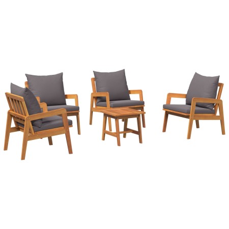 Set de Bistro de 5 Piezas con Cojines de Madera Sólida de Acacia de , Sofás de exterior - Ref: Foro24-3328612, Precio: 379,56...
