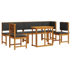 Juego de Comedor de Jardín de 6 Piezas con Cojines de Madera Sólida de Acacia de , Mesas de jardín - Ref: Foro24-3329118, Pre...