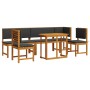 Juego de Comedor de Jardín de 6 Piezas con Cojines de Madera Sólida de Acacia de , Mesas de jardín - Ref: Foro24-3329118, Pre...