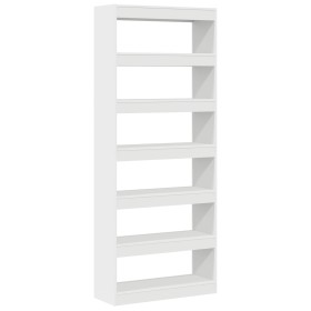 Estante Blanco Blanco Madera elaborada 80 x 30 x 198 cm de , Librerías y estanterías - Ref: Foro24-3333916, Precio: 123,25 €,...