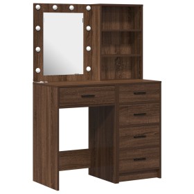 Juego de dos piezas de tocador con LED de madera de roble negro de , Tocadores para dormitorios - Ref: Foro24-3334206, Precio...