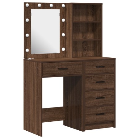 Juego de dos piezas de tocador con LED de madera de roble negro de , Tocadores para dormitorios - Ref: Foro24-3334206, Precio...