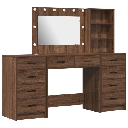 Juego de tocador de 3 piezas con LED en madera negra de , Tocadores para dormitorios - Ref: Foro24-3334215, Precio: 320,94 €,...