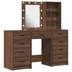 Mueble Alto Set de 3 Roble Marrón Madera elaborada Mueble Alto de , Tocadores para dormitorios - Ref: Foro24-3334224, Precio:...