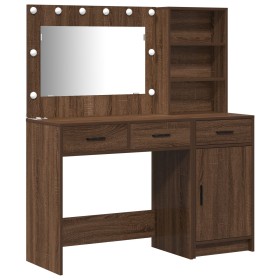 Set de tocador de 2 piezas con LED en madera oscura de , Tocadores para dormitorios - Ref: Foro24-3334269, Precio: 190,80 €, ...