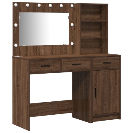 Set de tocador de 2 piezas con LED en madera oscura de , Tocadores para dormitorios - Ref: Foro24-3334269, Precio: 190,80 €, ...
