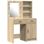 Set de tocador de 2 piezas con LED en madera engineered de roble Sonoma de , Tocadores para dormitorios - Ref: Foro24-3334274...