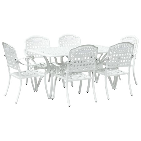 Conjunto de Comedor de Jardín de 7 Piezas  en Aluminio Fundido Blanco | Foro24.es | Tu tienda online para hogar, jardín y más Foro24.es