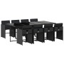 Set de comedor de jardín 9 pzas y cojines ratán sintético negro en Conjuntos de jardín | Comprar online en Foru.es
