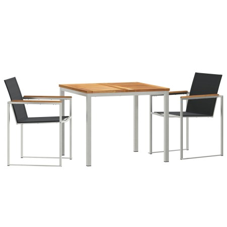 Set de Comedor de Jardín  de 3 Piezas en Madera Sólida de Teca, Mesa de Comedor Exterior  90x90x74.5 cm de Madera Sólida de Teca | Foro24.es | Tu tienda online para hogar, jardín y más Foro24.es