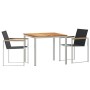 Set de Comedor de Jardín  de 3 Piezas en Madera Sólida de Teca, Mesa de Comedor Exterior  90x90x74.5 cm de Madera Sólida de Teca | Foro24.es | Tu tienda online para hogar, jardín y más Foro24.es