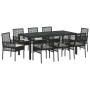 Juego de Comedor de Jardín de 9 Piezas  de Rattan Poliéster Negro | Foro24.es | Tu tienda online para hogar, jardín y más Foro24.es