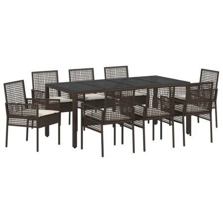 Juego de comedor de jardín de 9 piezas en ratán sintético marrón de , Sillas de jardín - Ref: Foro24-3334868, Precio: 615,70 ...