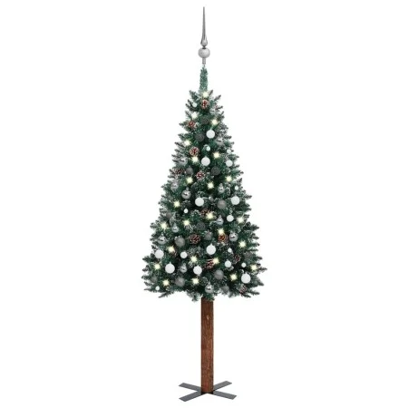 Árbol Navidad artificial delgado con LEDs y bolas verde 210 cm de vidaXL, Arboles de navidad - Ref: Foro24-3077913, Precio: 9...
