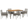 Conjunto de Comedor de Jardín de 5 Piezas con Cojines Gris Poliratán de , Sillas de jardín - Ref: Foro24-3334911, Precio: 400...