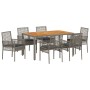 Juego de Comedor de 7 Piezas con Cojines en Gris Poliratán de , Sillas de jardín - Ref: Foro24-3334912, Precio: 521,50 €, Des...