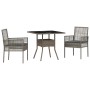 Set de Comedor de Jardín de 3 Piezas en Ratán Poliéster Gris de , Sillas de jardín - Ref: Foro24-3334927, Precio: 176,51 €, D...