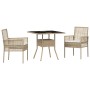 Conjunto de Comedor de Jardín de 3 Piezas Beige de Ratán Sintético de , Sillas de jardín - Ref: Foro24-3334931, Precio: 193,3...