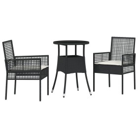 Conjunto de Comedor de Jardín de 3 Piezas Negro Poliratán de , Sillas de jardín - Ref: Foro24-3334941, Precio: 170,69 €, Desc...