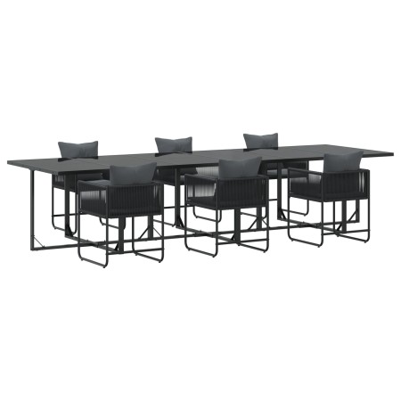 Conjunto de Comedor de Jardín de 9 Piezas con Cojines de Acero y Rattan Sintético de , Conjuntos de jardín - Ref: Foro24-3335...