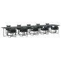 Conjunto de Comedor de Jardín de 15 Piezas con Cojines Acero y Rattan Polipropileno de , Conjuntos de jardín - Ref: Foro24-33...