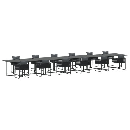 Set de Comedor de Jardín de 18 Piezas de con Cojines de Acero y Ratán Natural de , Conjuntos de jardín - Ref: Foro24-3335877,...