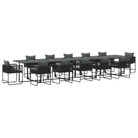 Juego de Comedor de Jardín de 16 Piezas con Cojines de Acero y Polyratán de , Conjuntos de jardín - Ref: Foro24-3335885, Prec...