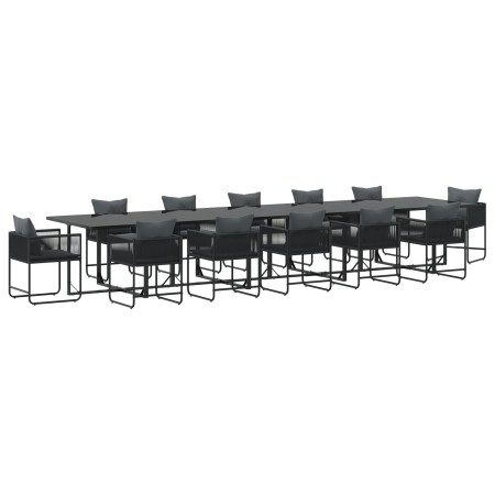 Juego de Comedor de Jardín de 16 Piezas con Cojines de Acero y Polyratán de , Conjuntos de jardín - Ref: Foro24-3335885, Prec...