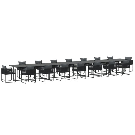 Conjunto de Comedor de Jardín de 22 Piezas con Cojines de Acero y Ratán Sintético de de , Conjuntos de jardín - Ref: Foro24-3...