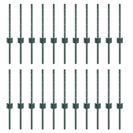 Postes de cerca 22 pcs U-Channel Verde 80 cm Acero de , Postes de cerca - Ref: Foro24-3335910, Precio: 61,02 €, Descuento: %
