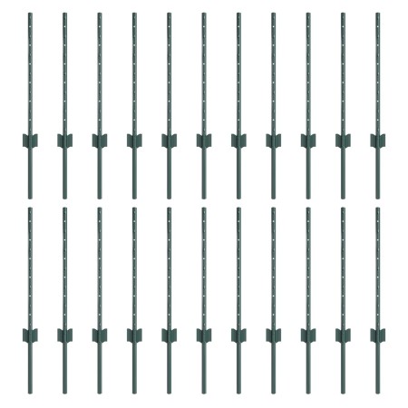 Postes de Cerca 22 pcs U-Channel Verde 100 cm Acero de , Postes de cerca - Ref: Foro24-3335914, Precio: 67,51 €, Descuento: %