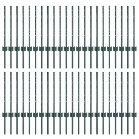 Postes de cercas 44 pcs U-Channel Verde 100 cm Acero de , Postes de cerca - Ref: Foro24-3335915, Precio: 135,02 €, Descuento: %