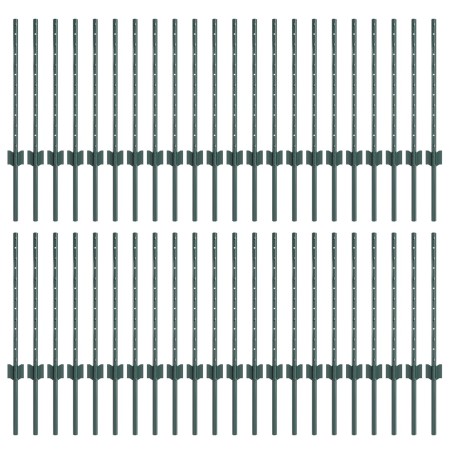 Postes de cercas 44 pcs U-Channel Verde 100 cm Acero de , Postes de cerca - Ref: Foro24-3335915, Precio: 135,02 €, Descuento: %