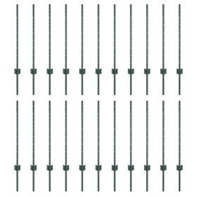 Postes de Cercas 22 pcs U-Channel Verde 120 cm Acero de , Postes de cerca - Ref: Foro24-3335916, Precio: 80,69 €, Descuento: %